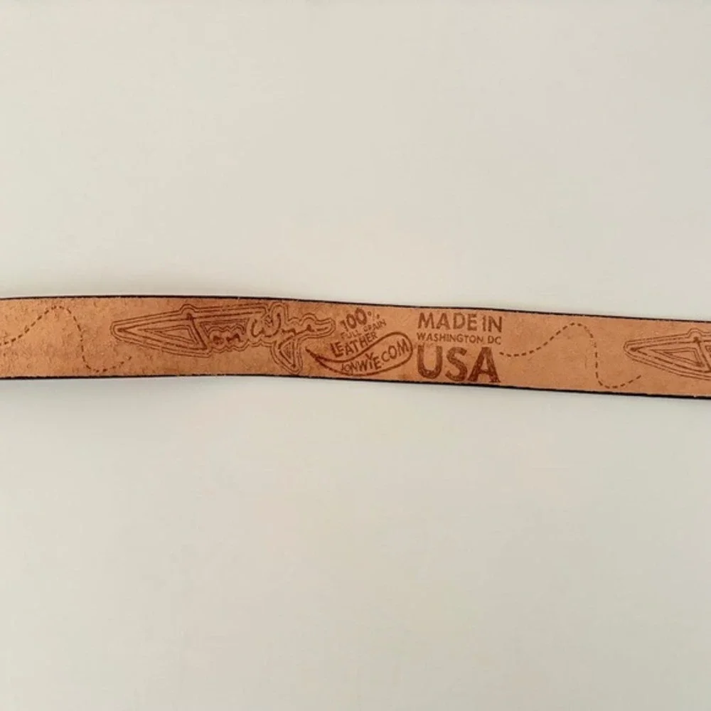 Unisex JON WYE Leather Floral Belt Western Retro Made in USA Men Women 46.5
